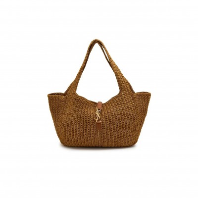 YSL LE 5 À 7 BEA YSL TOTE BAG IN CORD AND LEATHER 763435 (50*28*18cm)